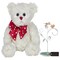Matashi Bearington Lil Lovable Valentines Day 11" Plush Stuffed Animal Teddy Bear  White  Rose Gold and Chrome Plated Jewelry